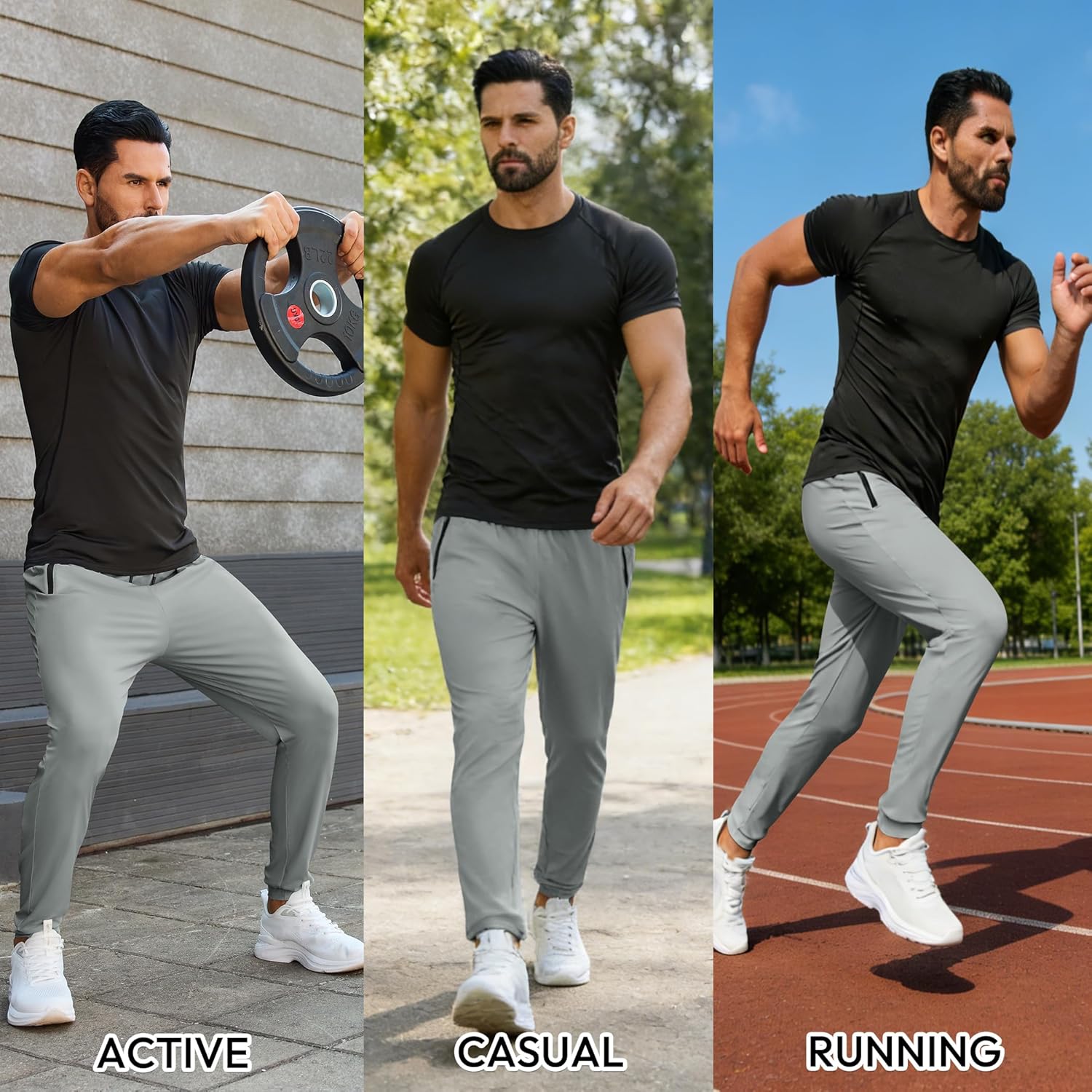 Thumbnail 6 de FOGFIRE Men's Sweatpants with Zipper Pockets — Lightweight Athletic Joggers