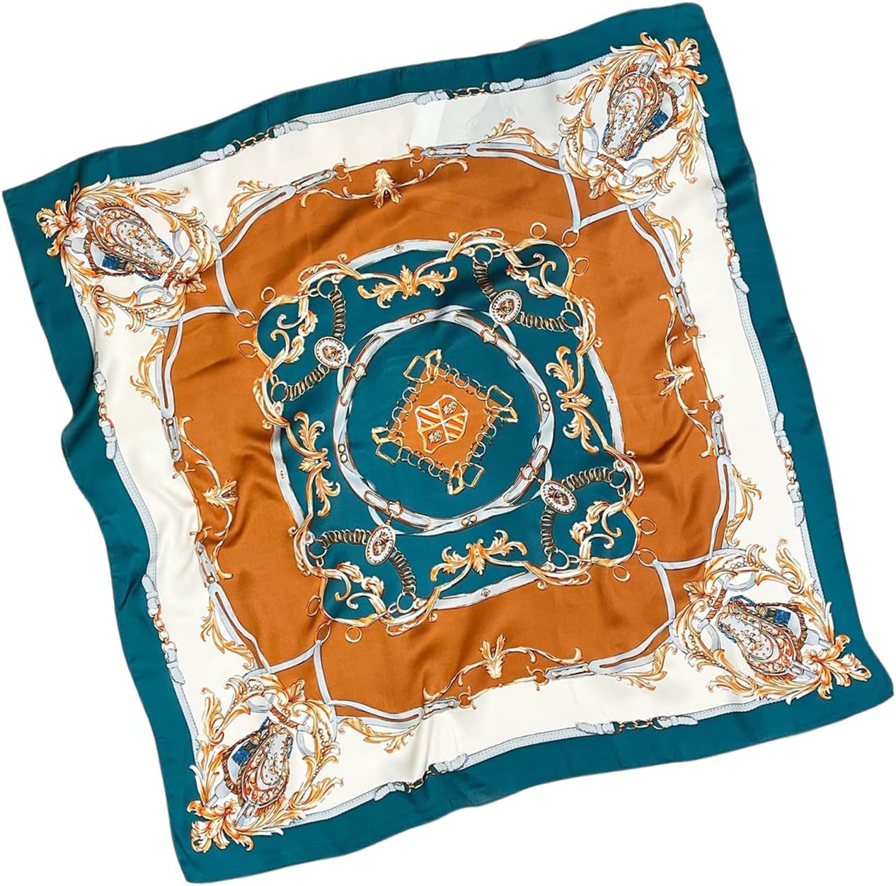 Detalle de FAIRYGATE Seidentuch Damen – Seiden Schal 27.5 Inch x 27.5 Inch, eleganter Halstuch