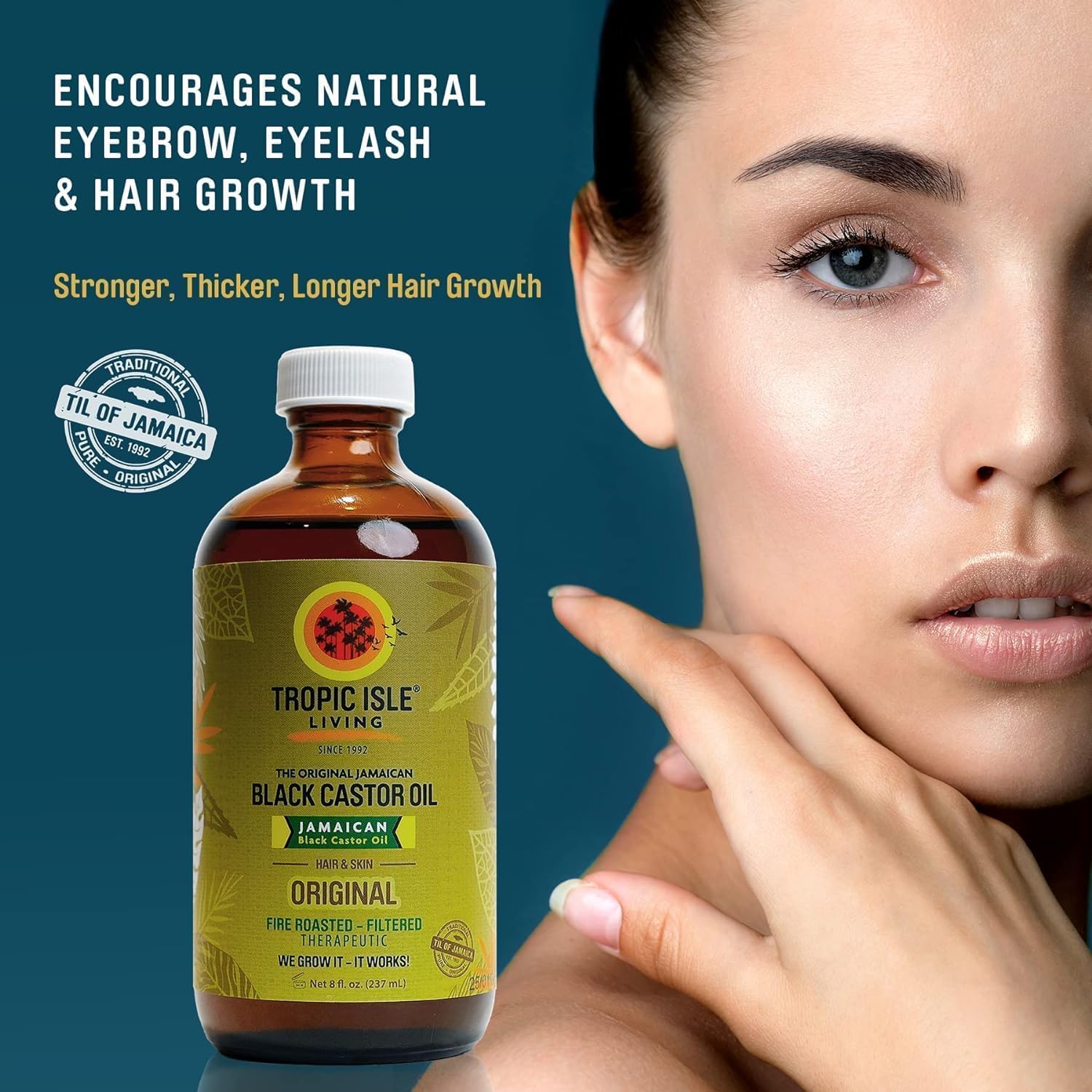 Detalle de Tropic Isle Living Jamaican Black Castor Oil 8 fl oz