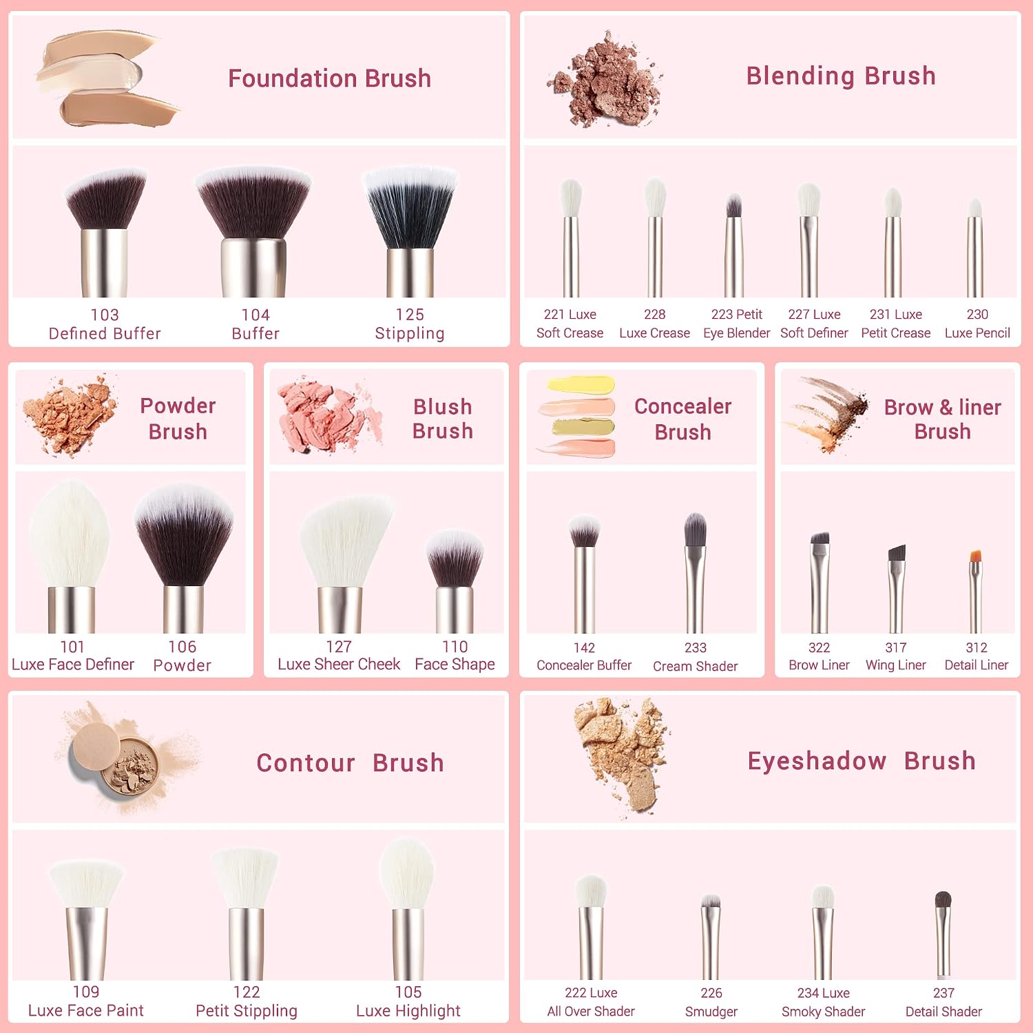 Thumbnail 1 de Jessup lot de 25 pinceaux de maquillage professionnels en poils synthétiques T290