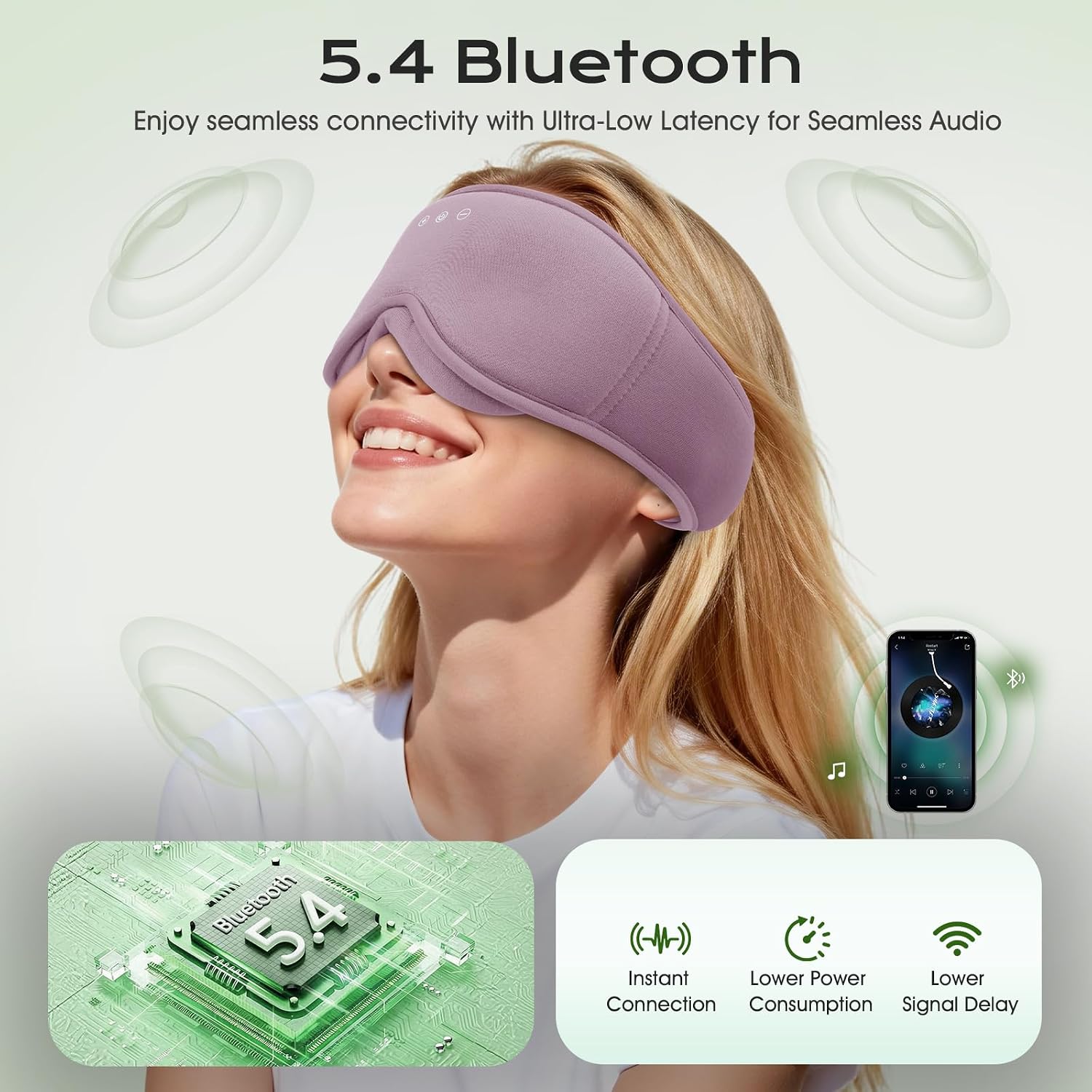 Thumbnail 4 de MUSICOZY Sleep Mask Headphones – Bamboo Cotton, Zero-Pressure Eye Mask with Bluetooth 5.4