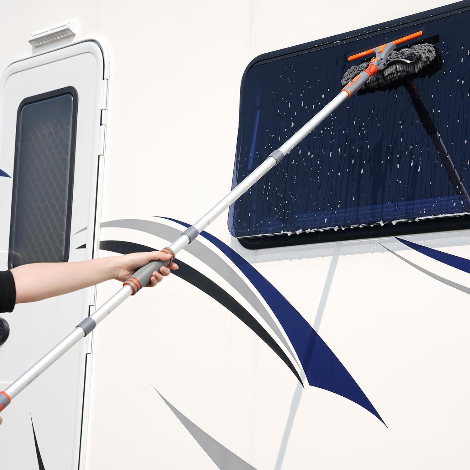 Detalle de Eazer 89'' Squeegee Window Cleaner 2-in-1 Rotatable Tool Kit with Extension Pole