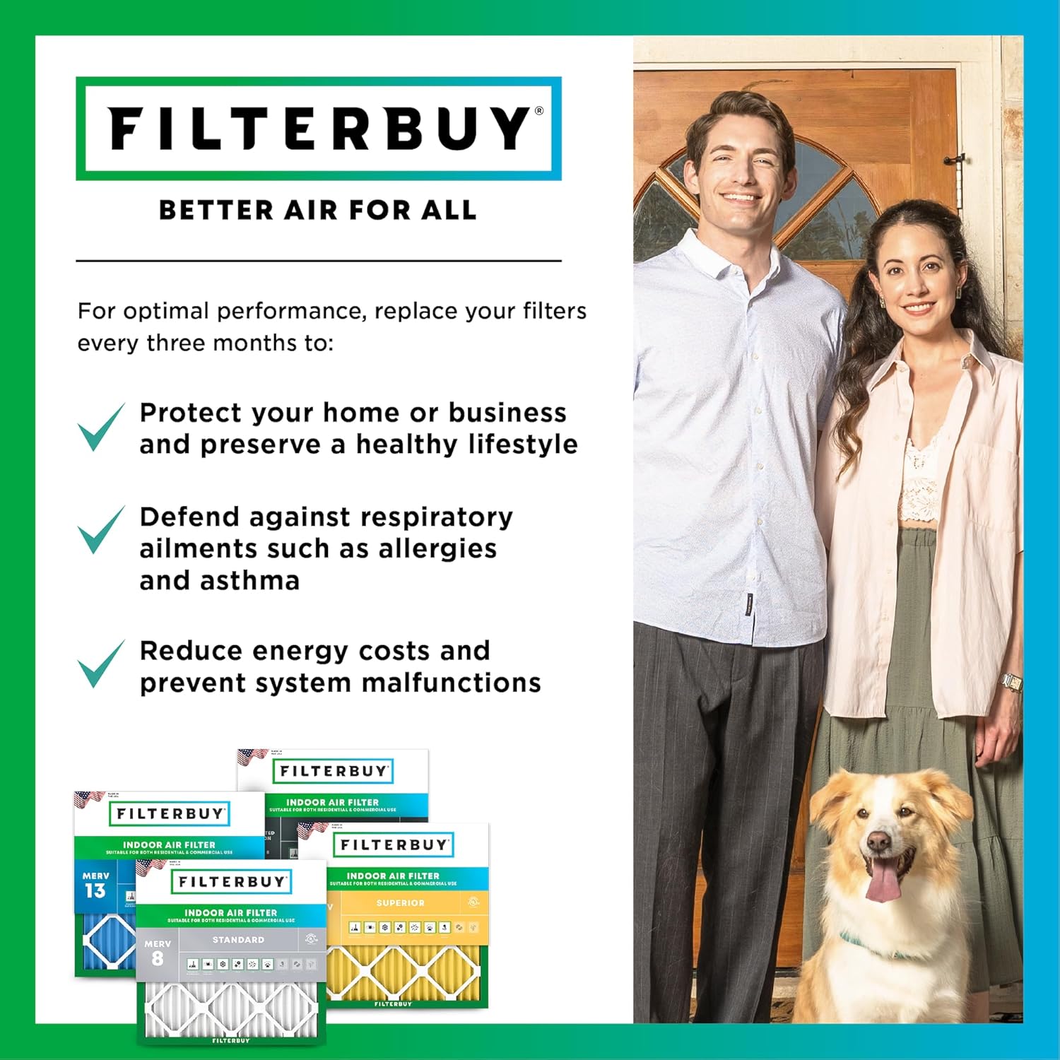 Thumbnail 6 de Filterbuy MERV 8 14x14x1 Air Filter ๐