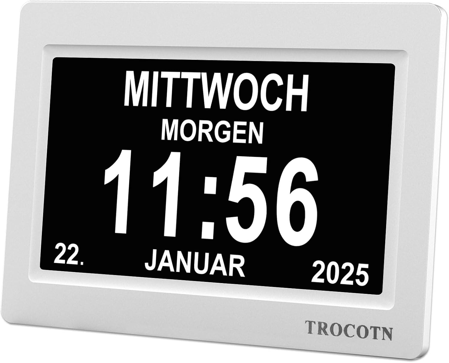 Detalle de 7 Zoll TROCOTN Demenz Uhr Senioren Kalenderuhr