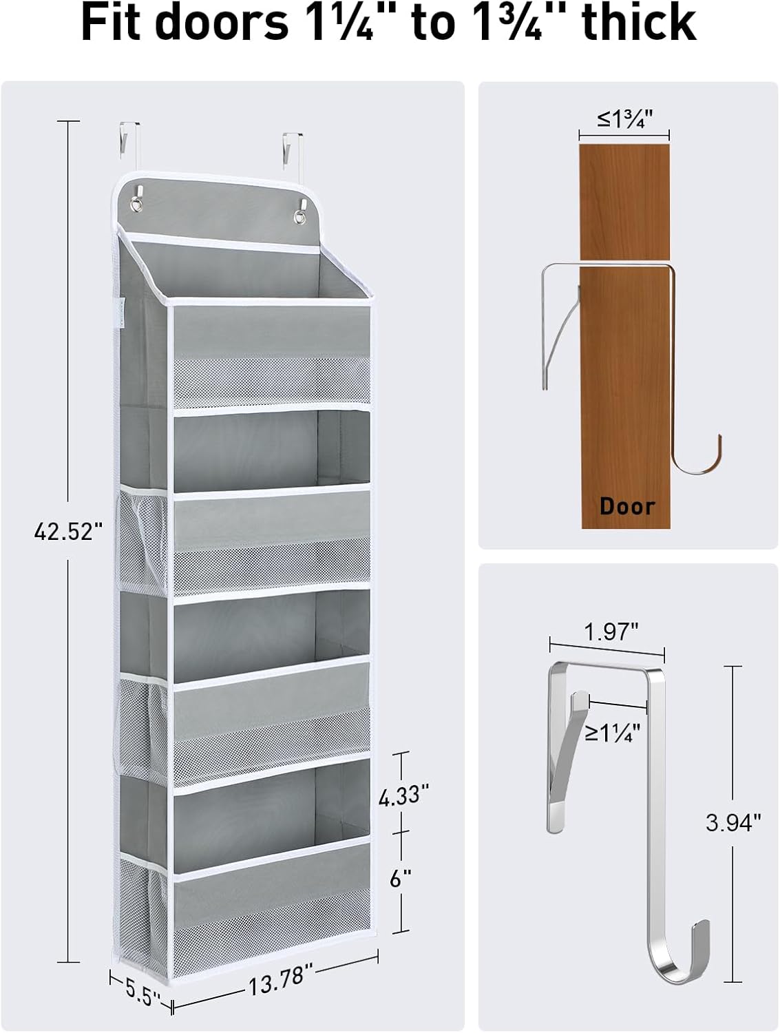 Thumbnail 4 de Yecaye over-the-door organizer with 4 pockets