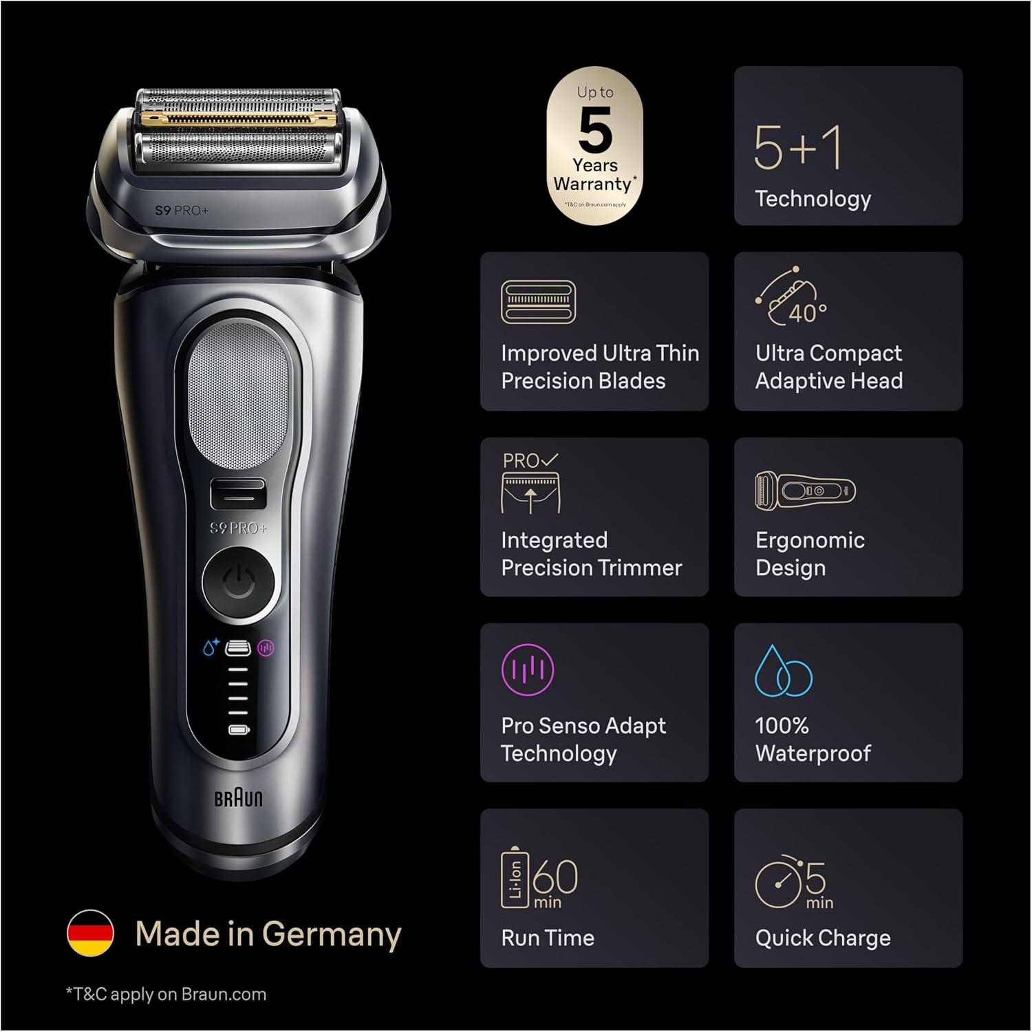 Detalle 2 de Braun Series 9 PRO+ 9697CC shaver 60 min