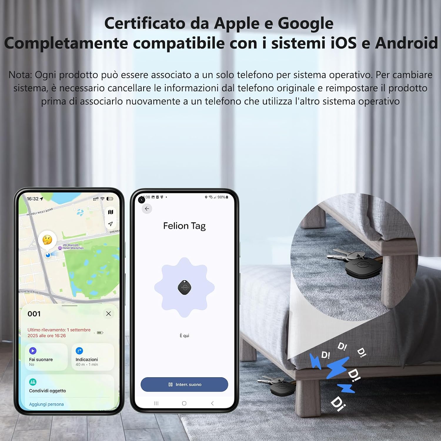 Thumbnail 1 de VOCOlinc Smart Tag Tracker: Localizzatore Bluetooth dual-system per chiavi, portafoglio, bagaglio e zaino (2 pezzi, Nero)