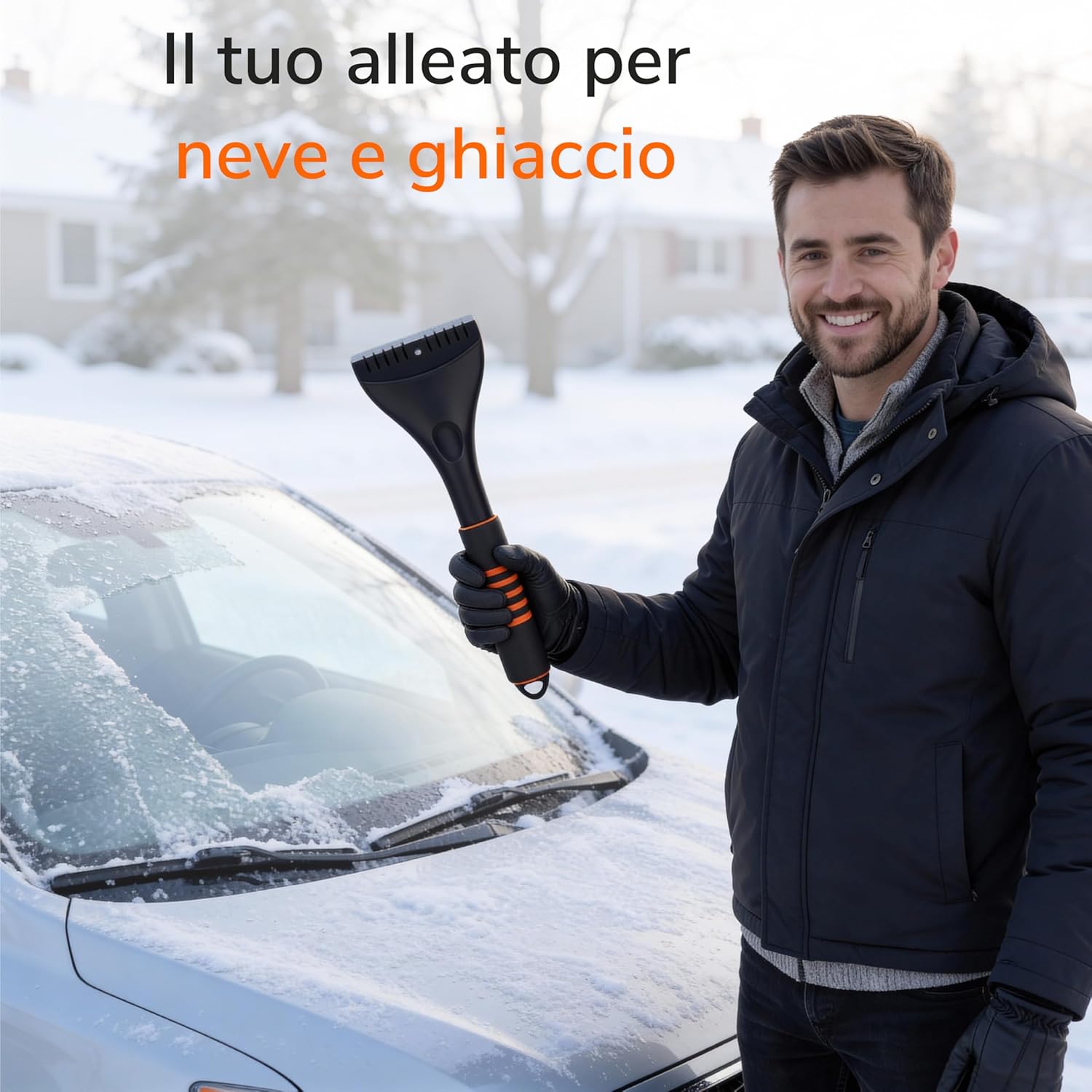 Thumbnail 6 de Upgrade4cars: 2 Raschietti Ghiaccio Auto Alta Qualità & Stabile con Impugnatura Ergonomica