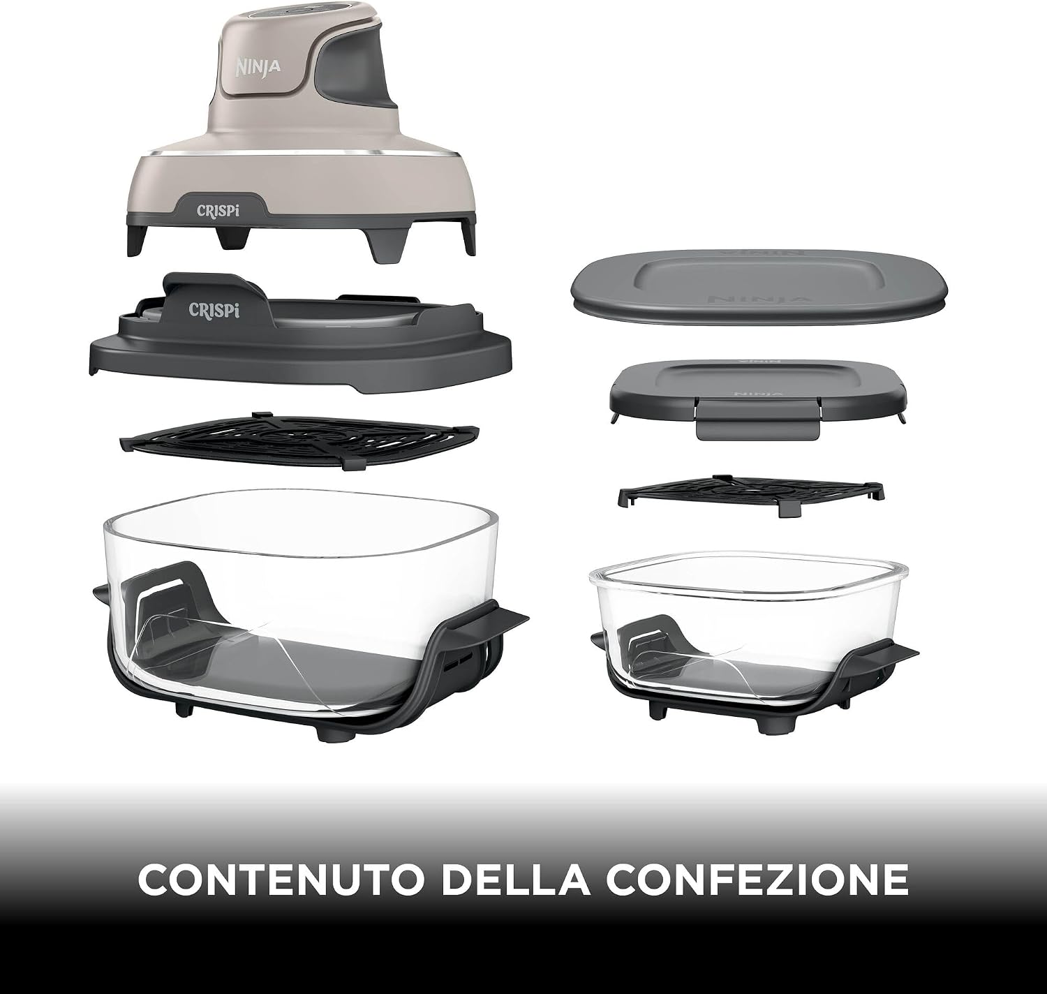 Detalle de Ninja CRISPi FN101EUGY: Friggitrice ad Aria Portatile, Compatta e Multifunzionale