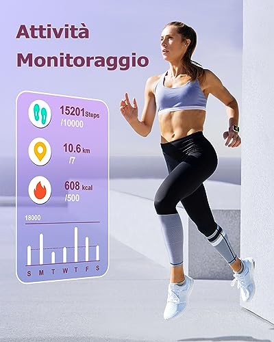 Thumbnail 7 de RUIMEN Orologio Smartwatch Donna: Chiamate Bluetooth, Contapassi e SpO2 con Display AMOLED 1.83