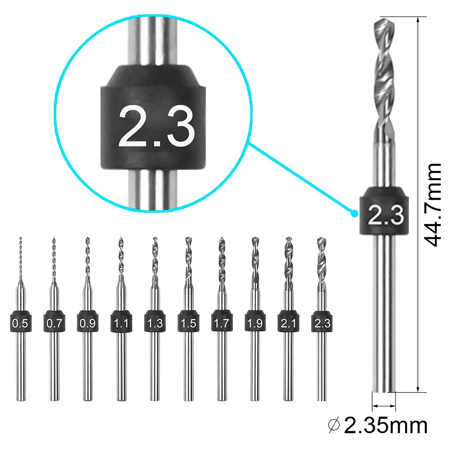 Thumbnail 1 de Set punte per trapano PCB 0,5-2,3 mm