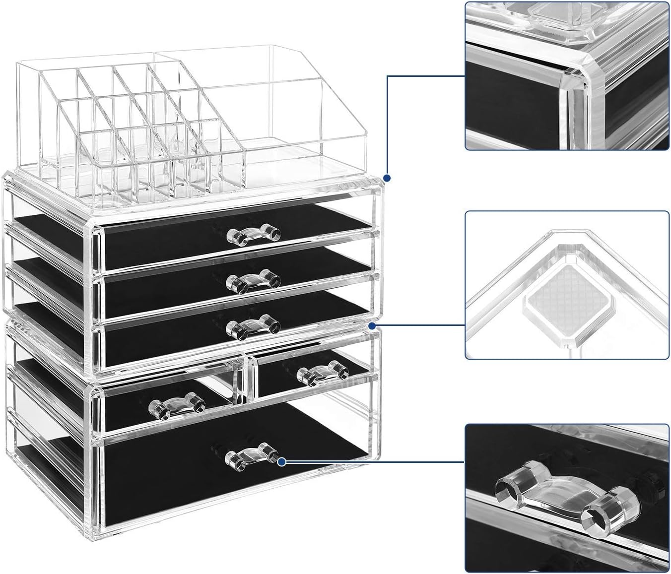Thumbnail 3 de SONGMICS JKA009TP clear acrylic organiser 24cm