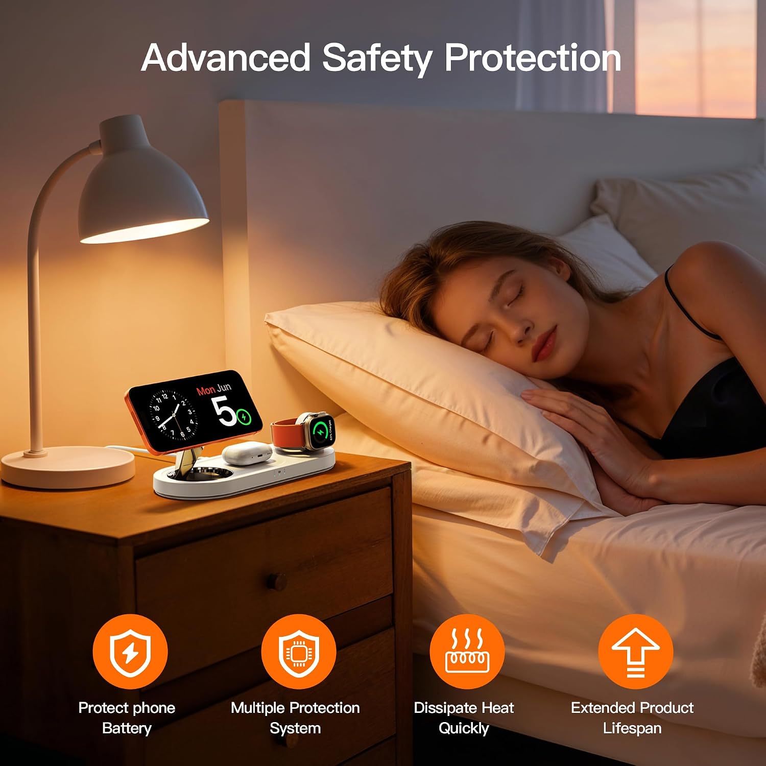 Detalle 2 de Travel• Metal Bracket: Magnetic 3-in-1 Wireless Charging Station