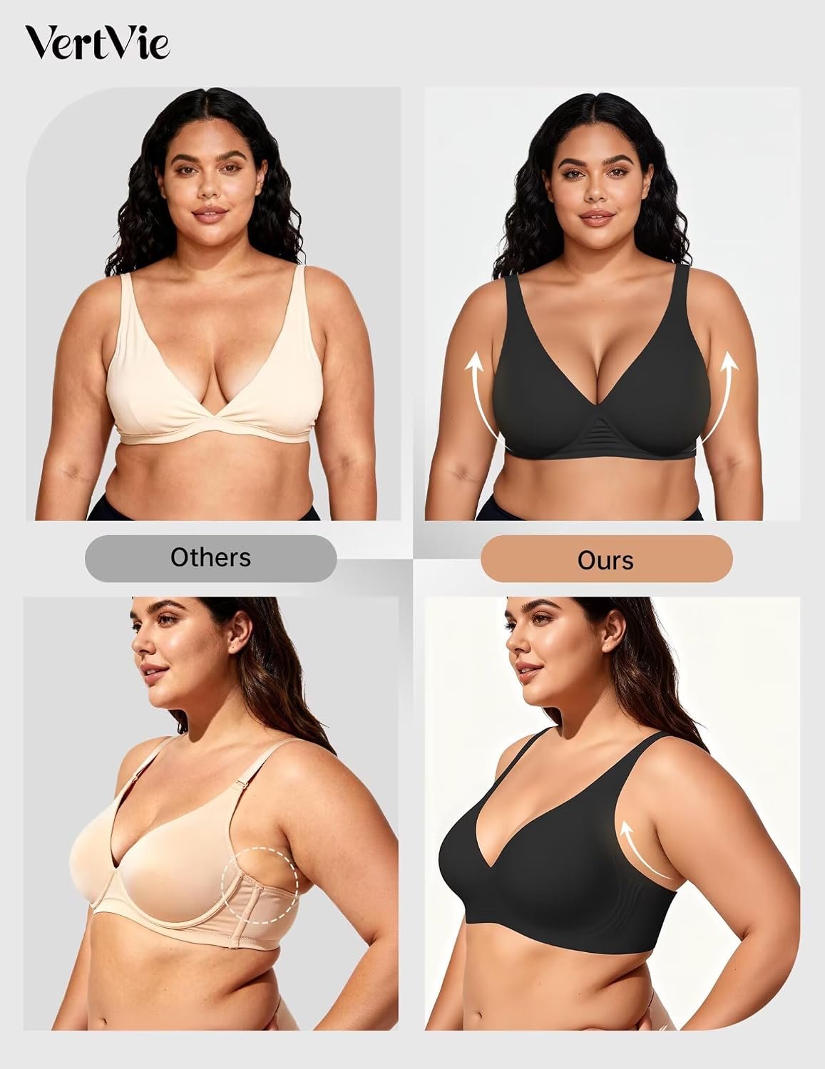 Detalle 1 de Vertvie Jelly Wireless Push Up Bra