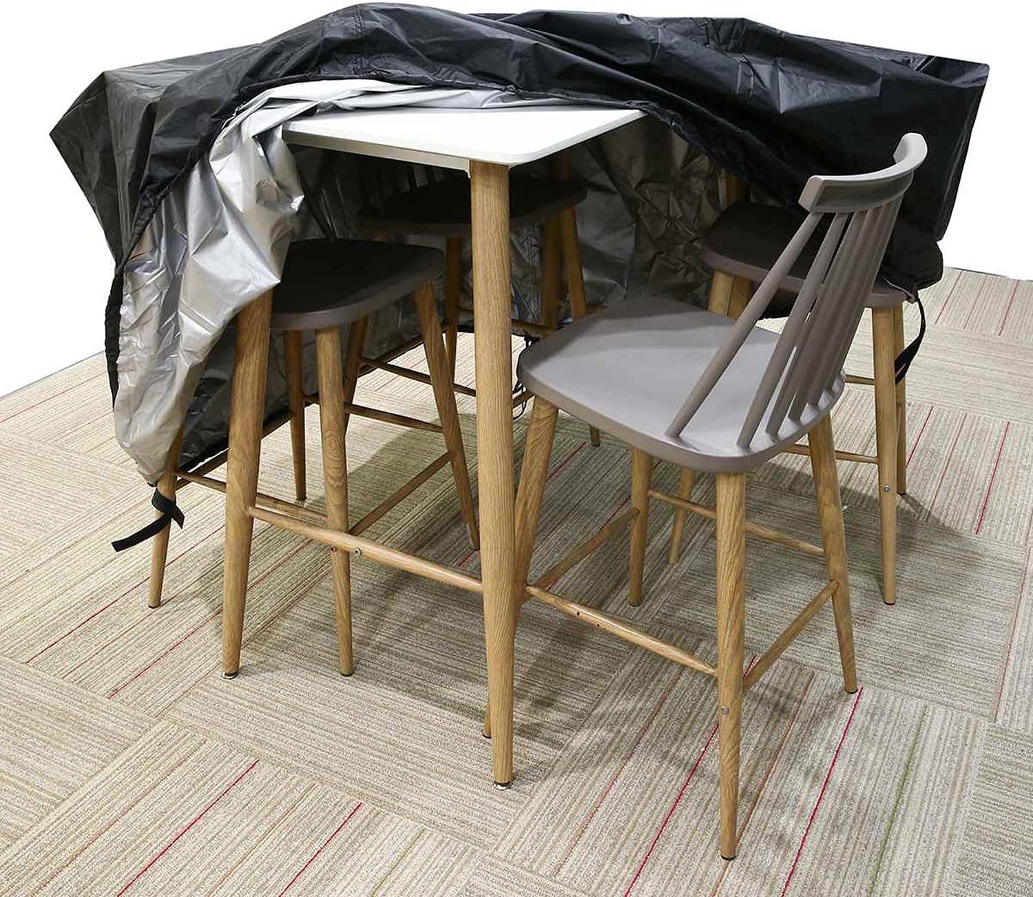 Thumbnail 6 de Fageny Cube Garden Furniture Covers Waterproof: 125x125x74cm, Tear-Resistant Oxford, Windproof & UV-Protected