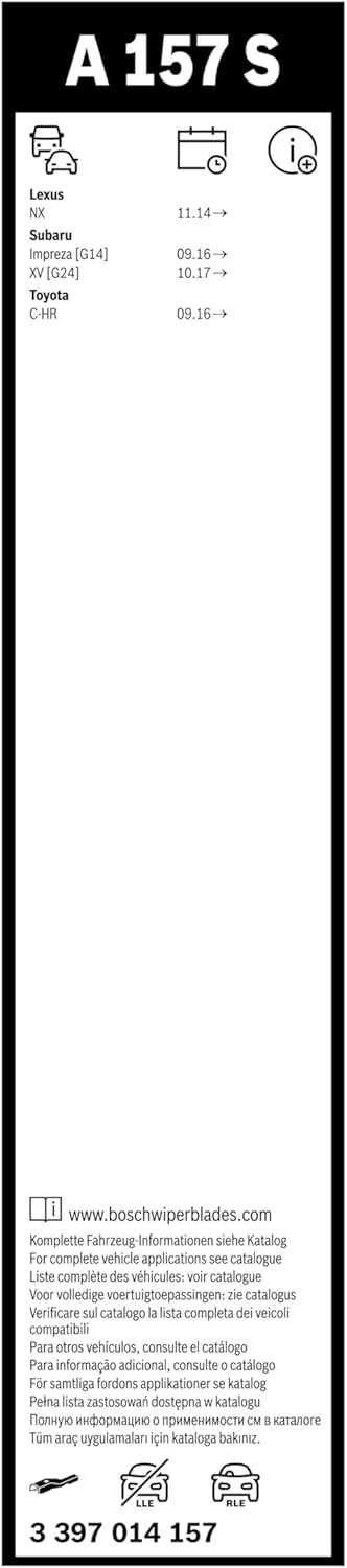 Thumbnail 2 de Bosch Aerotwin A 157 S Front Windscreen Wipers (Set of 2) for Left-Hand Drive EU