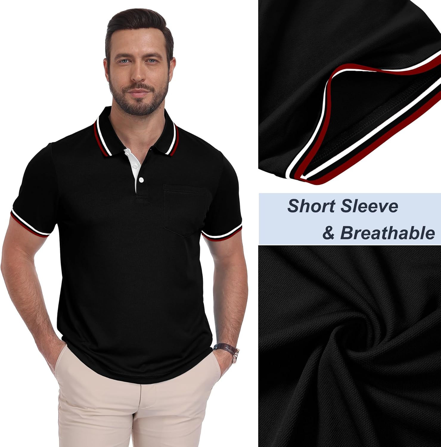 Thumbnail 4 de ZITY Polo Uomo maniche corte pacco da 3 per golf, tennis e lavoro