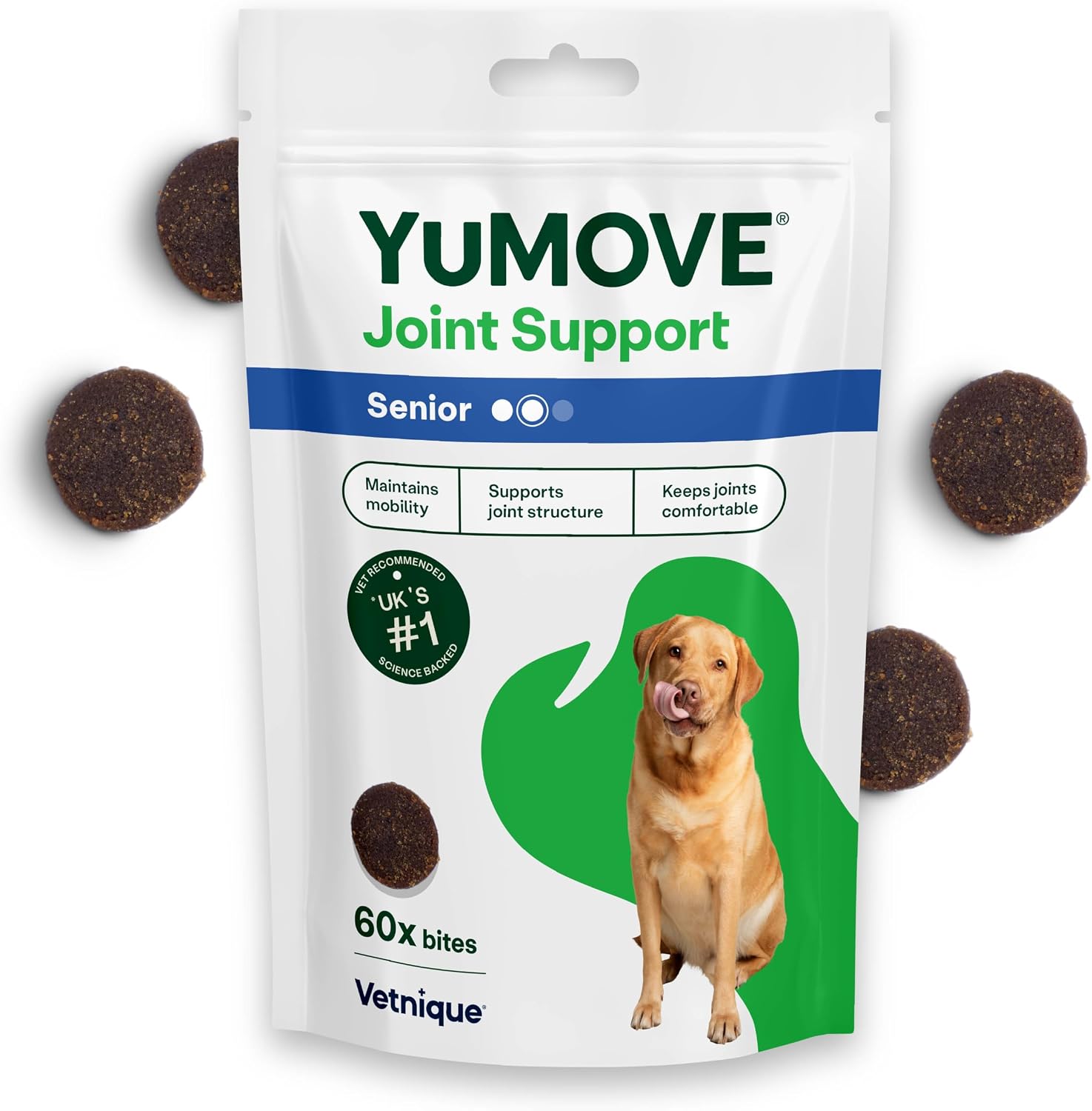 YuMOVE Senior Dog Joint Supplement – Daily Bites for Joint Care (60 Chews) for Dogs 8+