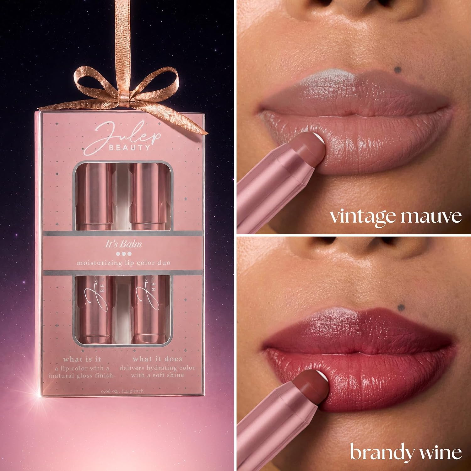 Detalle de Julep It's Balm Moisturizing Lip Crayon Set, Vintage Mauve & Brandy Wine