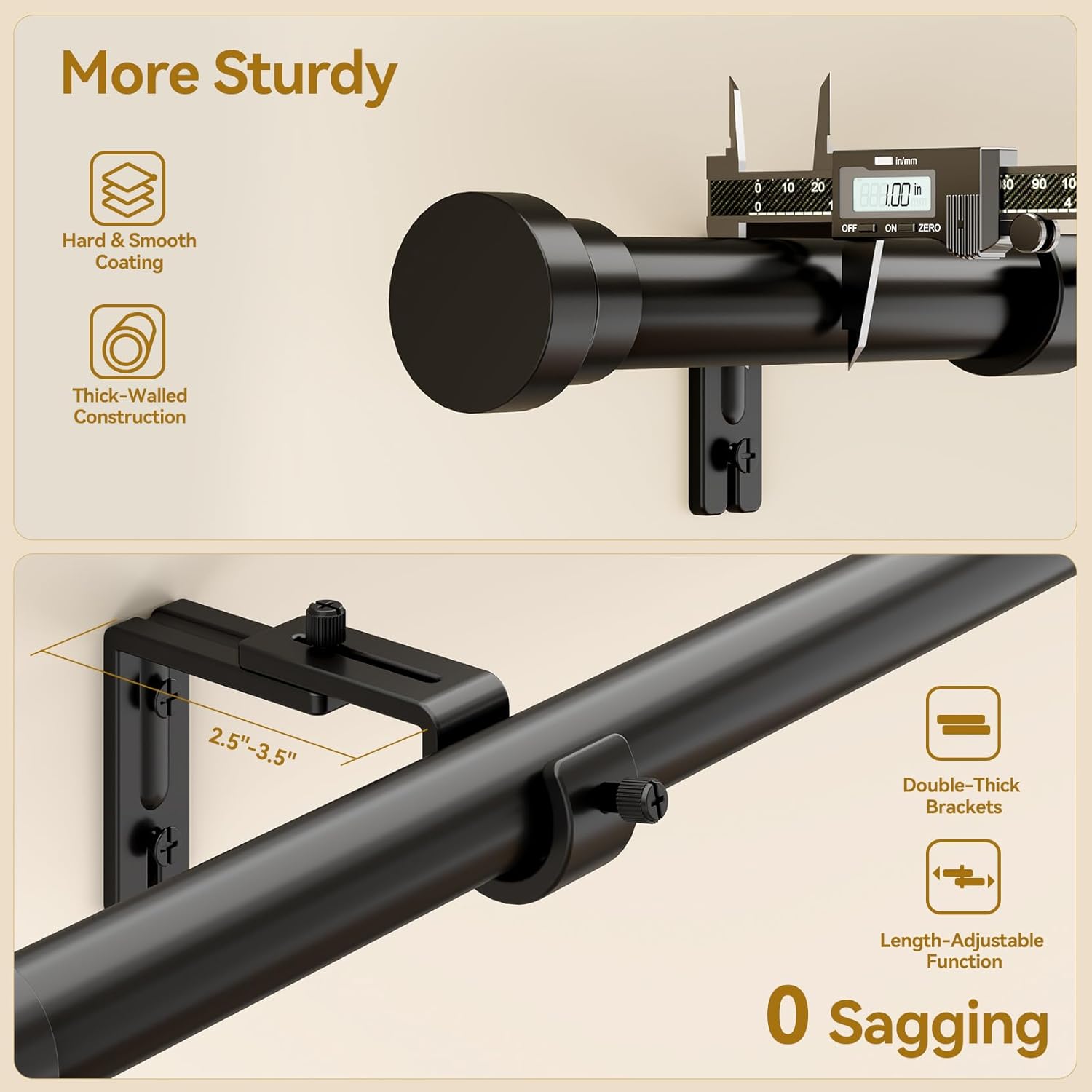 Detalle 2 de Yafex 32-144 Inch Curtain Rod