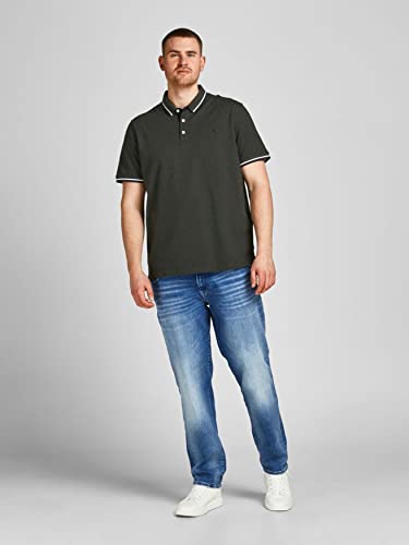 Detalle 1 de Jack & Jones Jjepaulos Polo Ss Noos Pls Camisa polo, Hombre, Verde Oscuro, XXL