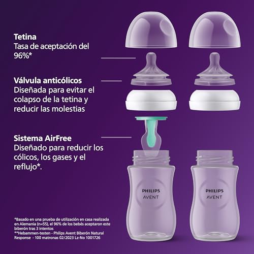 Thumbnail 7 de Philips Avent Biberón Natural Response SCY670/02: 2 biberones de 125 ml con sistema AirFree