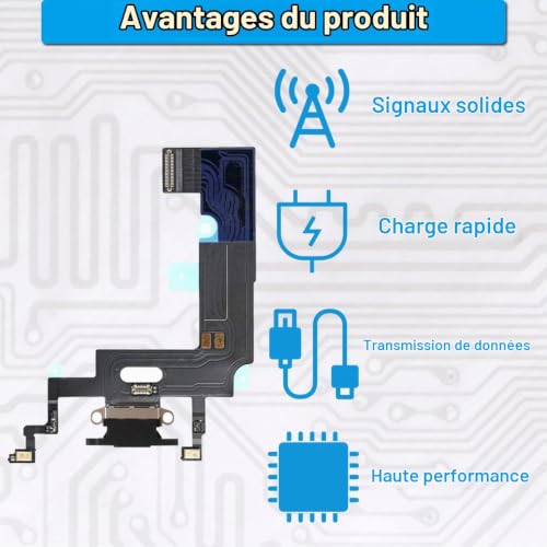 Detalle de ZHUROUPU Connecteur de Station d'accueil pour iPhone XR 6,1" (2018) – Kit de réparation et accessoires