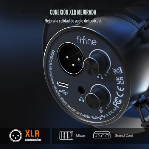 Thumbnail 2 de FIFINE XLR Studio: Micrófono dinámico para podcast y streaming con USB y XLR