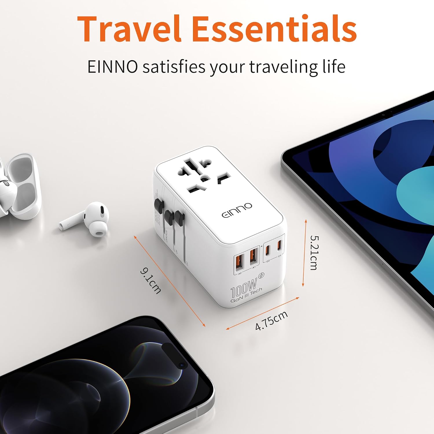 Thumbnail 6 de EINNO International Travel Adapter 100W with USB-C and USB-A 🔌