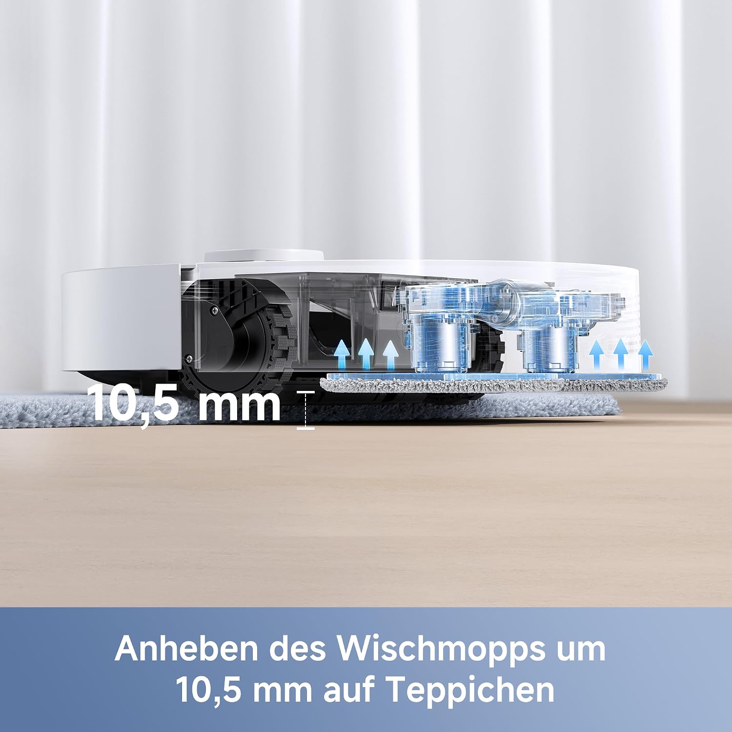 Detalle de Mova E30 Ultra: Saugroboter mit Wischfunktion, automatische Entleerung & Mop-Selbstreinigung