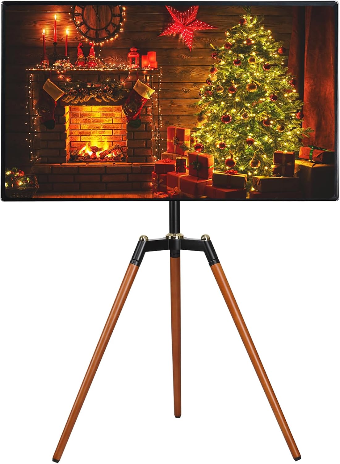 Thumbnail 5 de ETHU Tripod Easel TV Stand for 32–65 inch TVs with Height Adjustable Swivel & Beech Wood Legs (VESA 400x400, up to 40kg)
