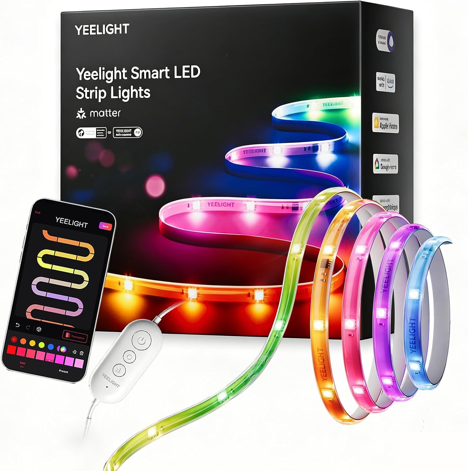 Detalle de Yeelight 1-000007526 LED-strip 5 m RGB+IC met Matter en segmentbesturing