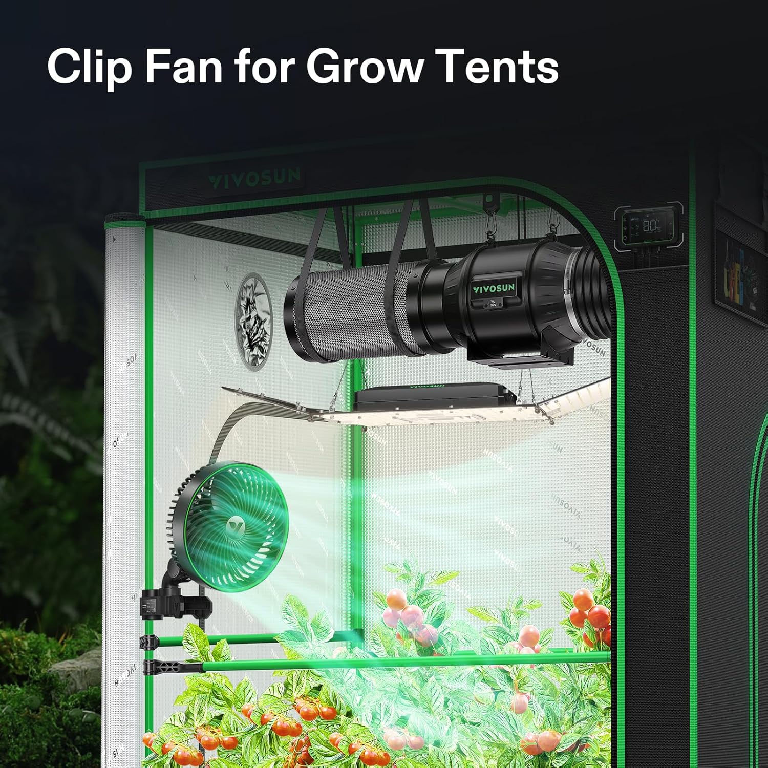 Thumbnail 1 de VIVOSUN Grow Ventilatore Clip Smart AeroWave E6 Gen2 da 6" con motore EC e controllo WiFi/App