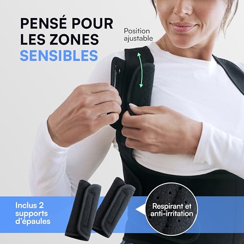 Detalle 2 de POSTURALIS Correcteur de Posture – Ceinture Dorsale/Lombaire avec 2 Supports d'Épaules (M)