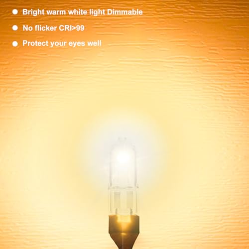 Detalle de Simusi G9 Halogen Light Bulbs, 28W Dimmable Capsule, Warm White 2700K, 12 Pack