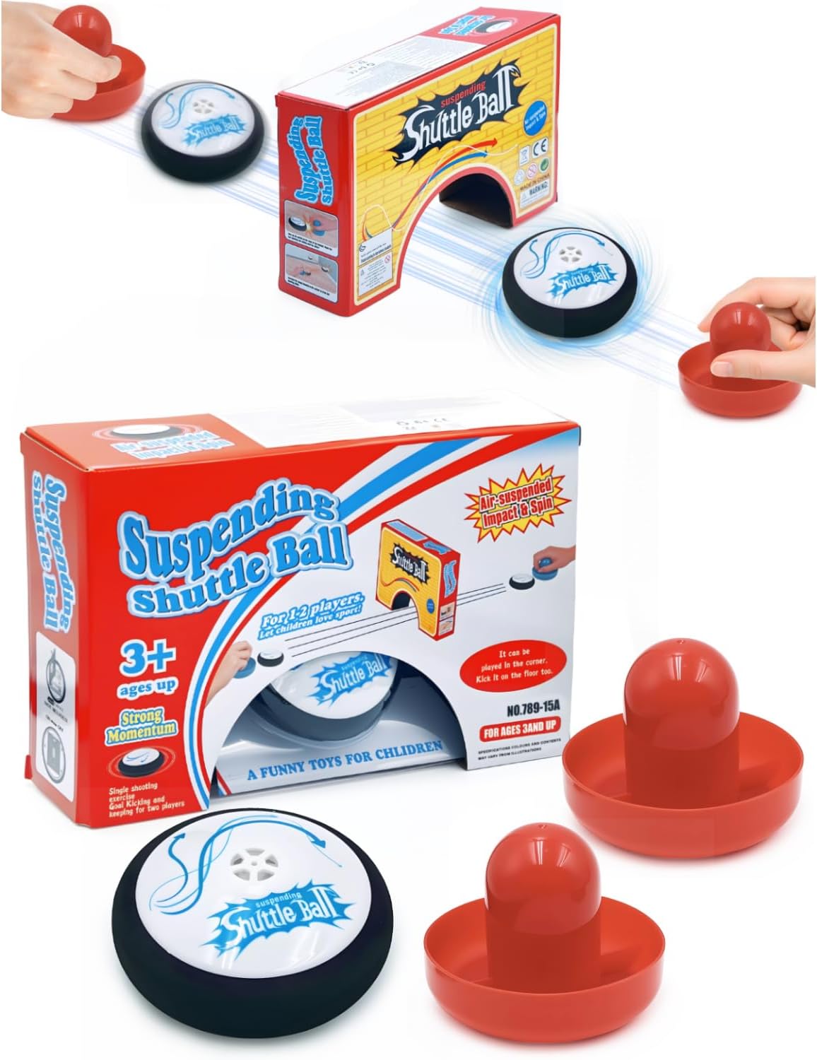 Thumbnail 6 de Hockey Brettspiel aus Holz – Sling Puck Match Spiel, 2in1 Interaktion Tischhockey Katapult, tragbares Schachbrettset