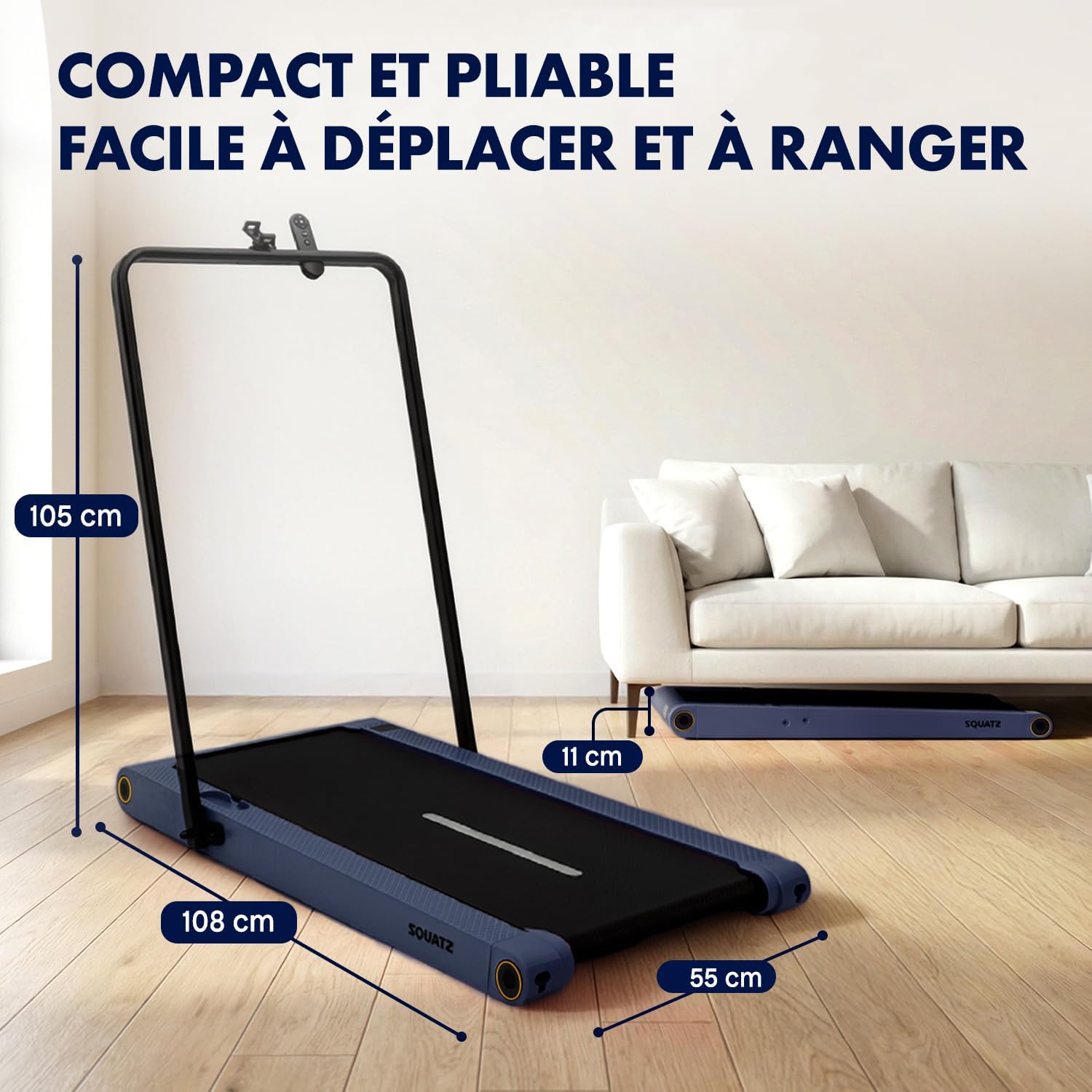 Thumbnail 5 de Squatz Tapis de Marche 2-en-1 avec Plateforme Vibrante: compact et silencieux pour bureau et maison