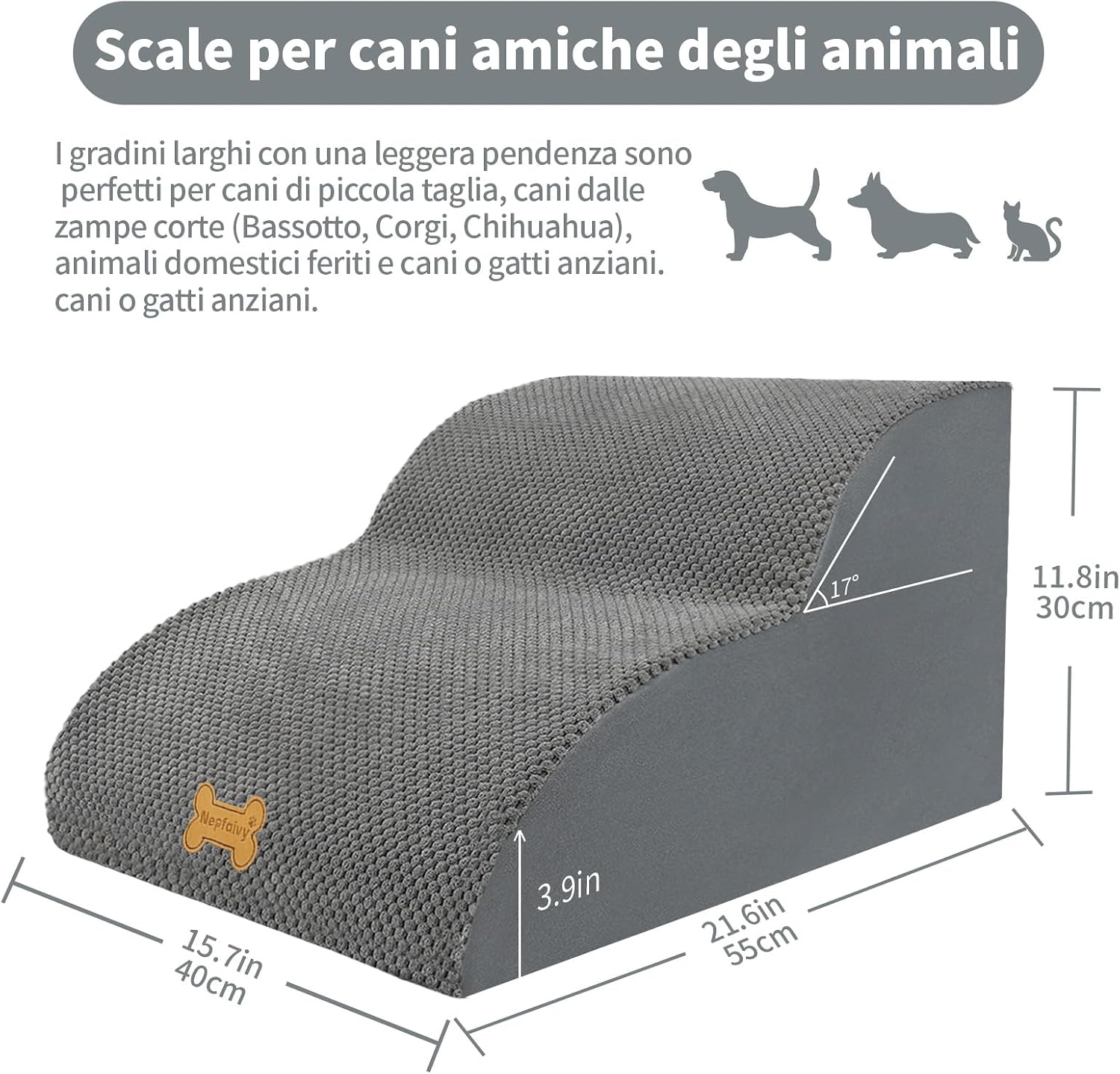 Detalle 2 de Nepfaivy Scaletta per cani 45x40x34 cm