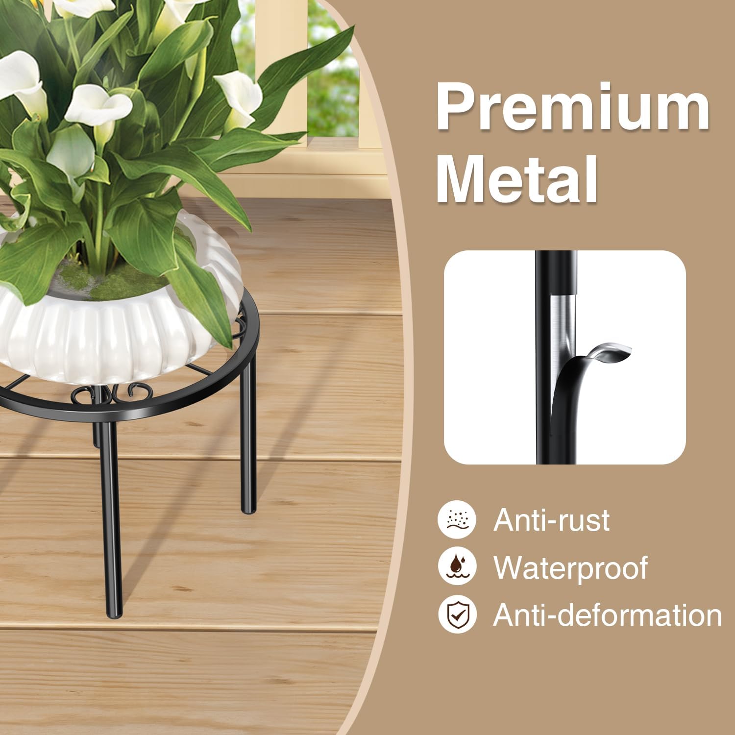 Thumbnail 2 de Josmimic 2 Pack Metal Plant Stand 20 cm plant holder