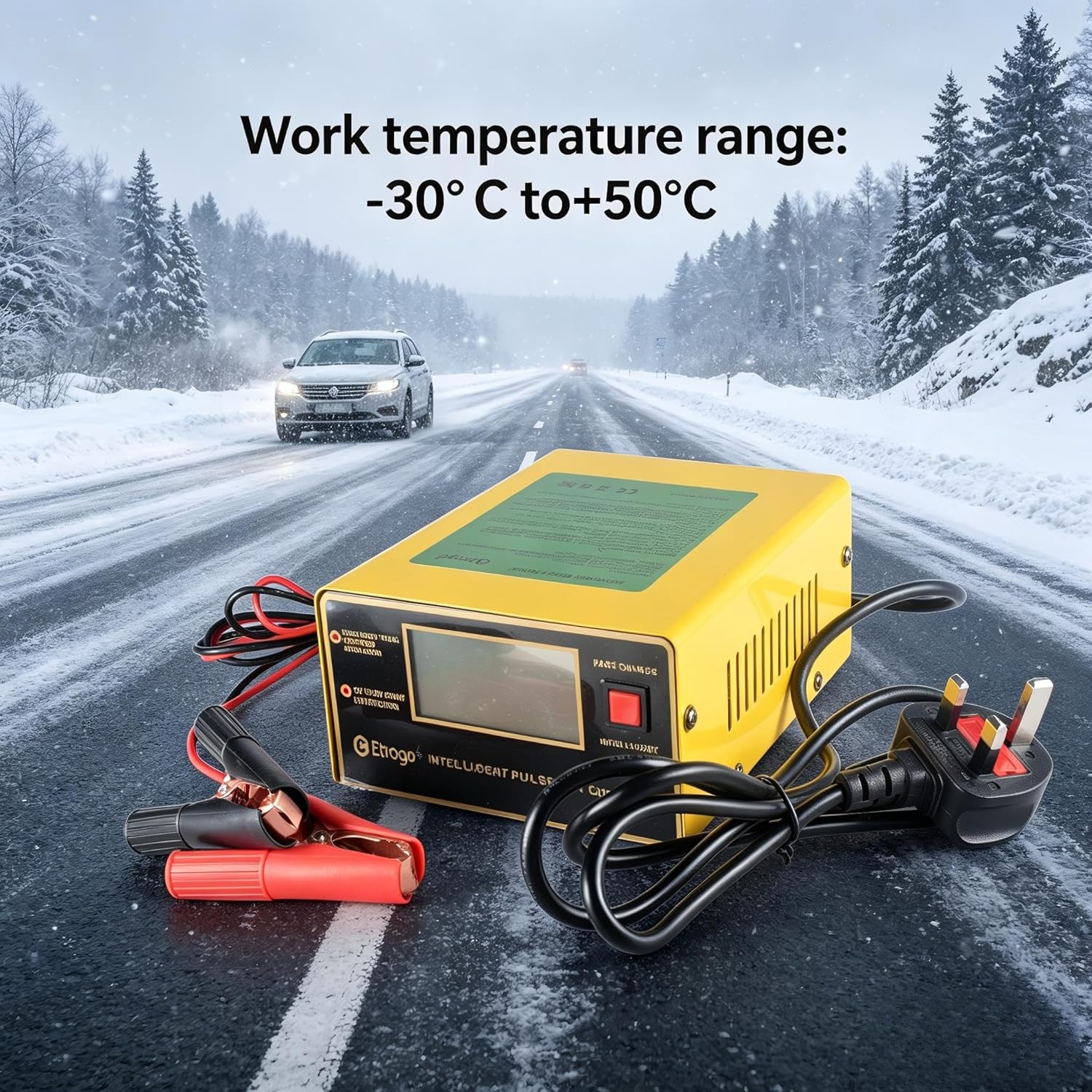 Thumbnail 5 de Etrogo 12V/24V Intelligent Battery Charger 10A with Large Display and Repair Function (UK mains)