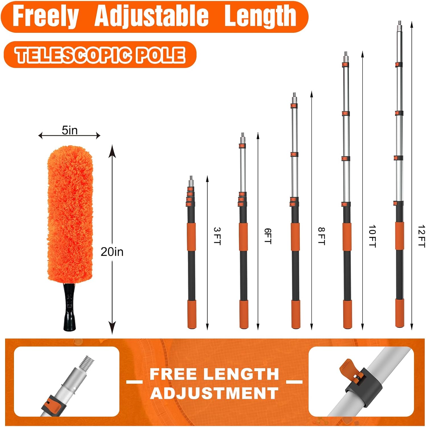 Detalle 2 de SISUPASSIE 20FT Reach High Ceiling Duster Kit