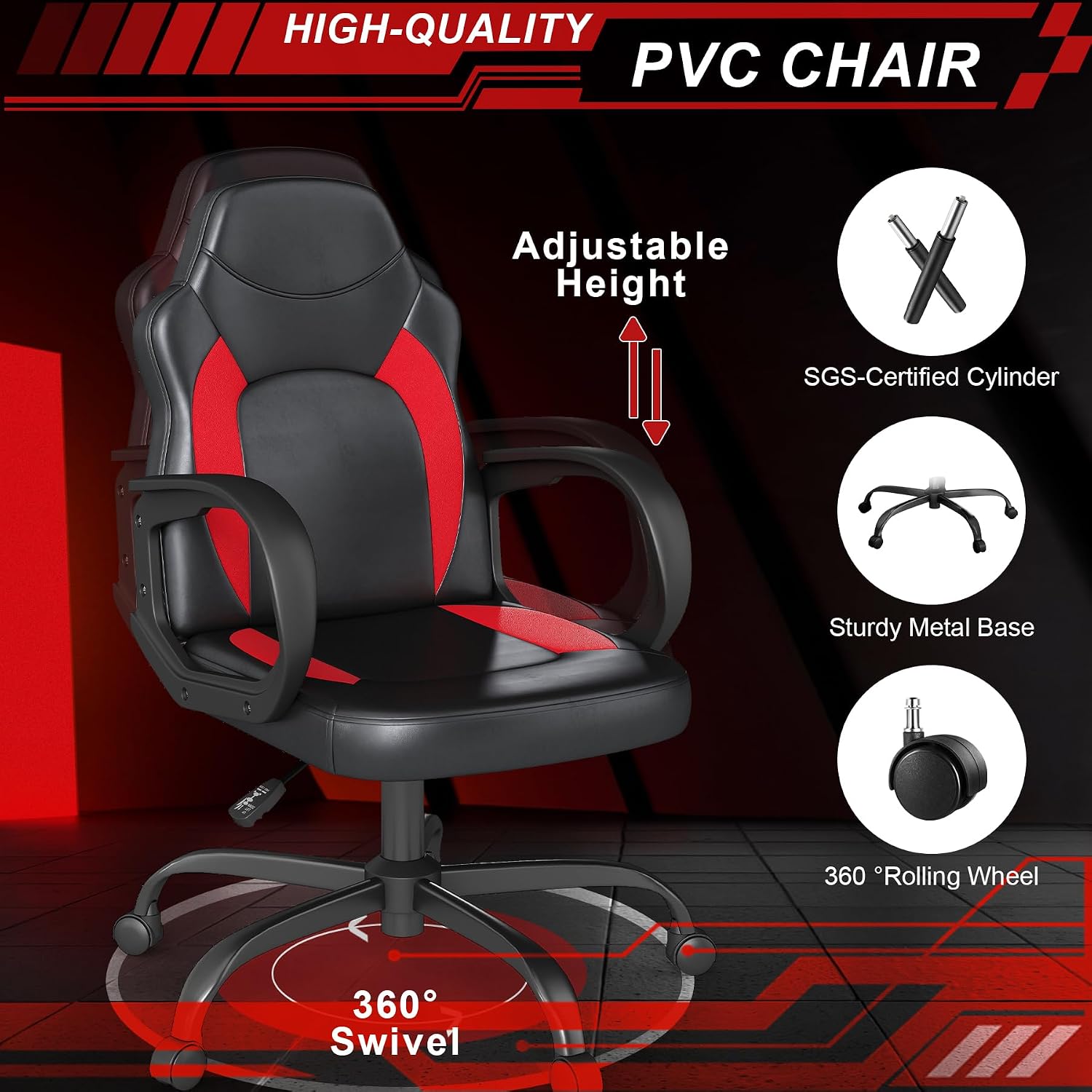 Detalle 2 de Solviva Gaming Chair, PU Leather