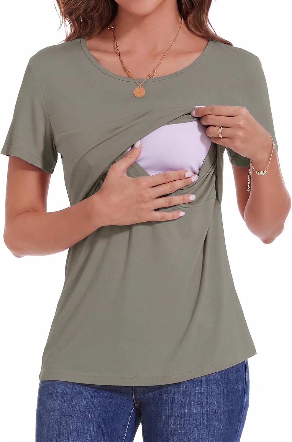 Thumbnail 2 de Sosolism Women's Maternity Nursing Tops for Breastfeeding Shirt 3-Pack