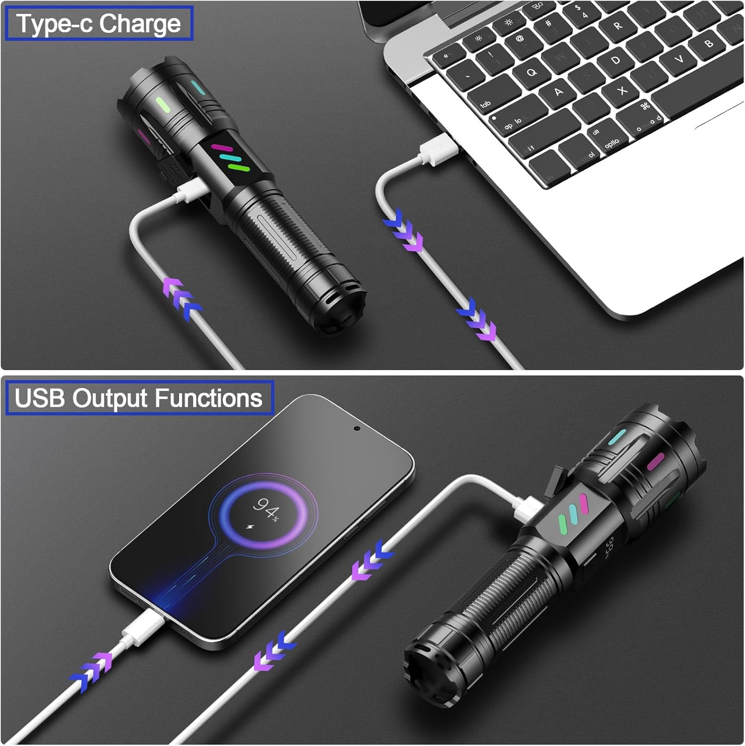 Thumbnail 4 de Jayxinli LED Torch 500000 Lumen with Zoomable Beam đŠ