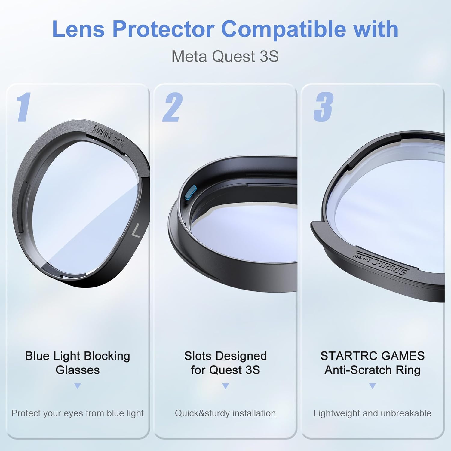 Thumbnail 4 de Lens Protector Set für Meta Quest 3S/Quest 2 – Blue-Light-Brille, Spacer mit Schutzabdeckungen (Nicht kompatibel mit Meta Quest 3)