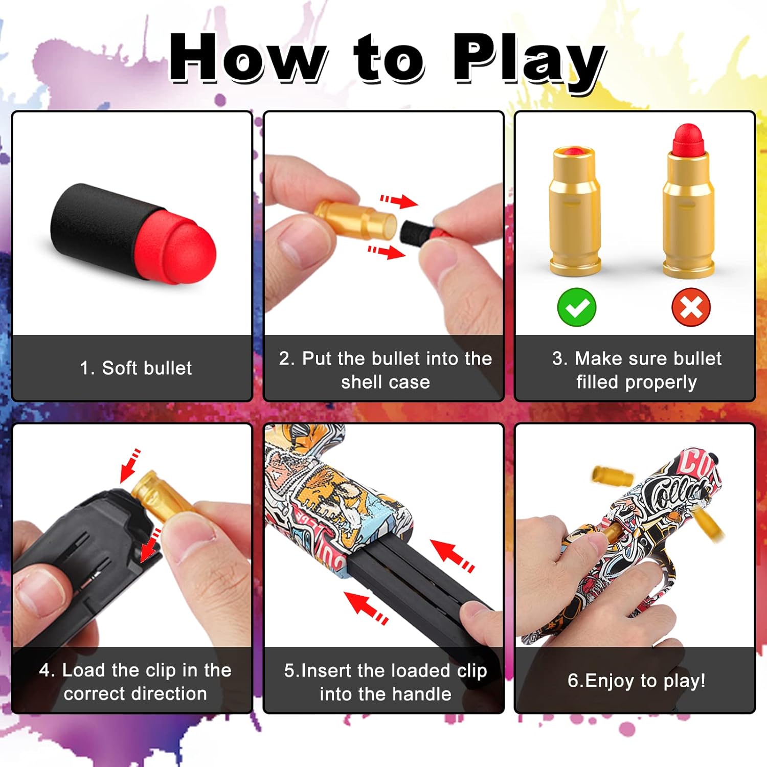 Thumbnail 1 de Toy Gun Foam Blaster pistol with magazine