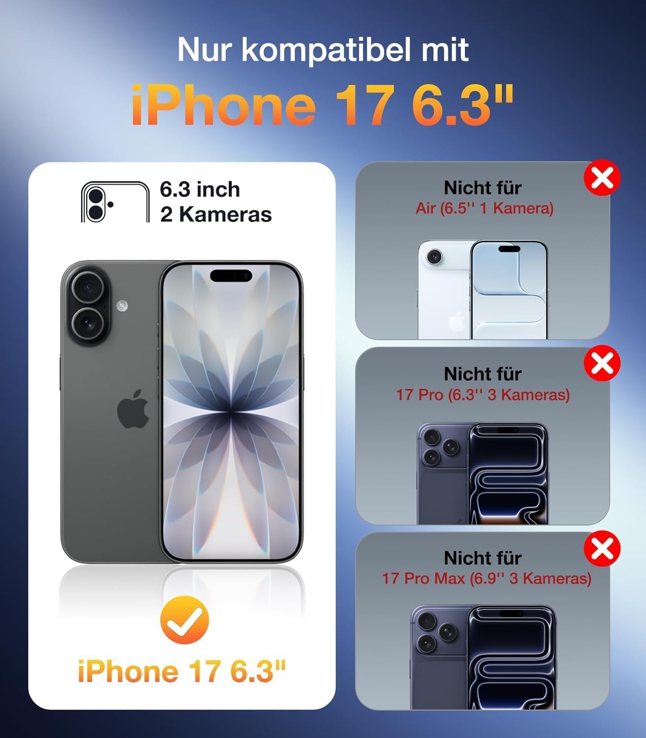 Detalle de Diaclara Hülle für iPhone 17 – 360° Vollschutz mit MagSafe, Militärschutz & Displayschutzfolie