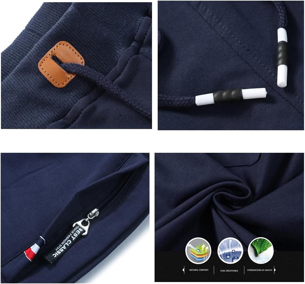 Thumbnail 4 de JustSun Men's Casual Sports Joggers Shorts with Elastic Waist and Zip Pockets