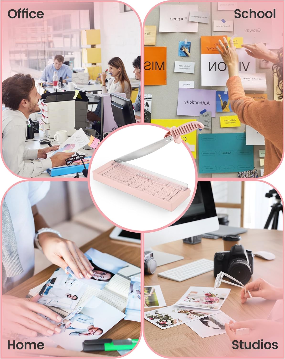 Thumbnail 6 de MAKEASY STC408 12-Inch Guillotine Paper Cutter, 12-Sheet Capacity, Pink