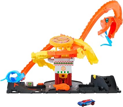 Detalle de Hot Wheels City Pizza Slam Pista y Vehículo 🍕🚗 Mattel HTN81